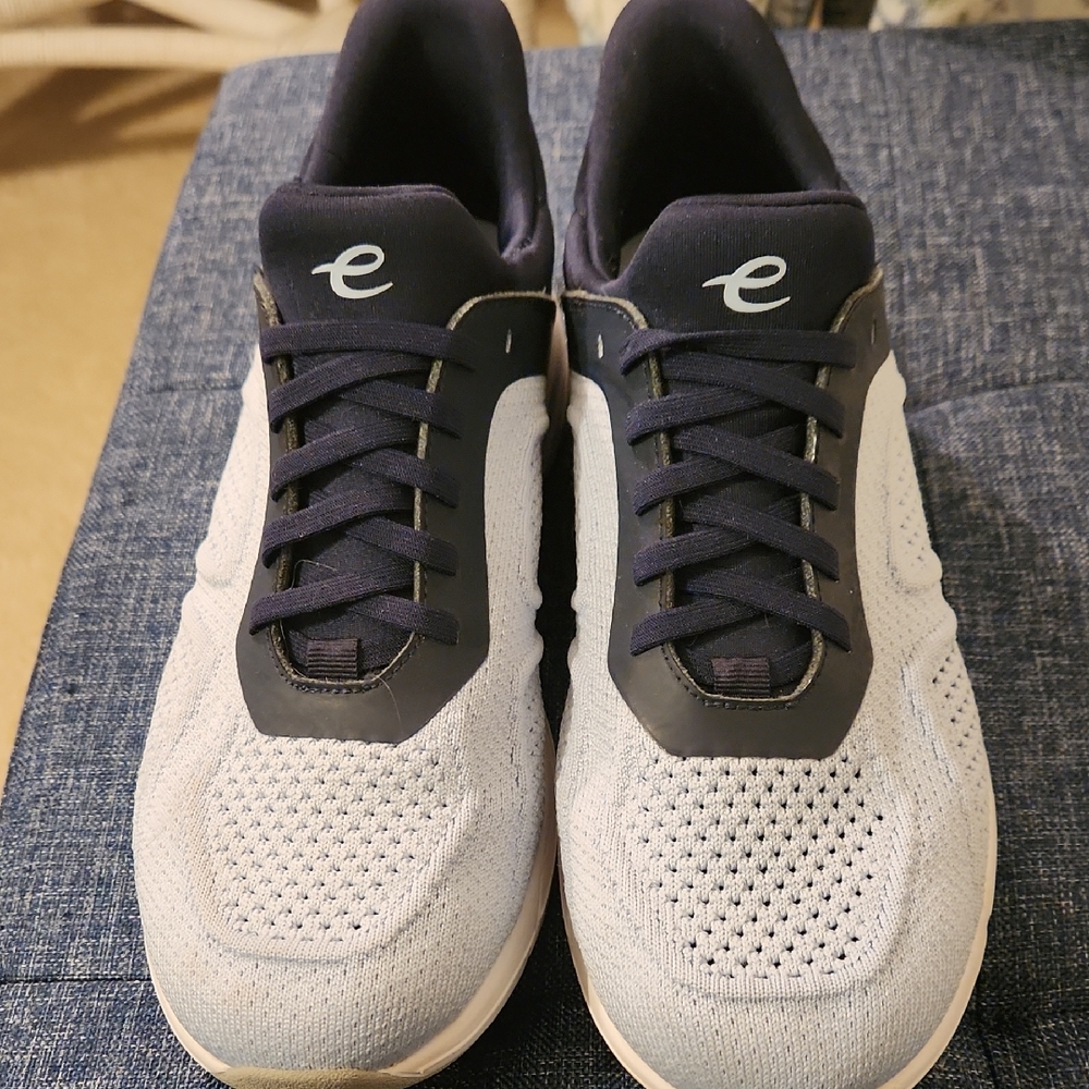 Ladies Navy, Light Blue and White Athletic Shoes. 9W